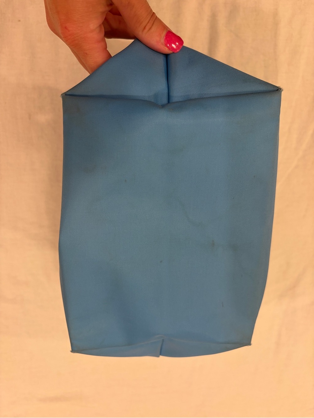 Longchamp Le Pliage S Blue Nylon Satchel with Brown Leather Trim - Picture 9 of 13